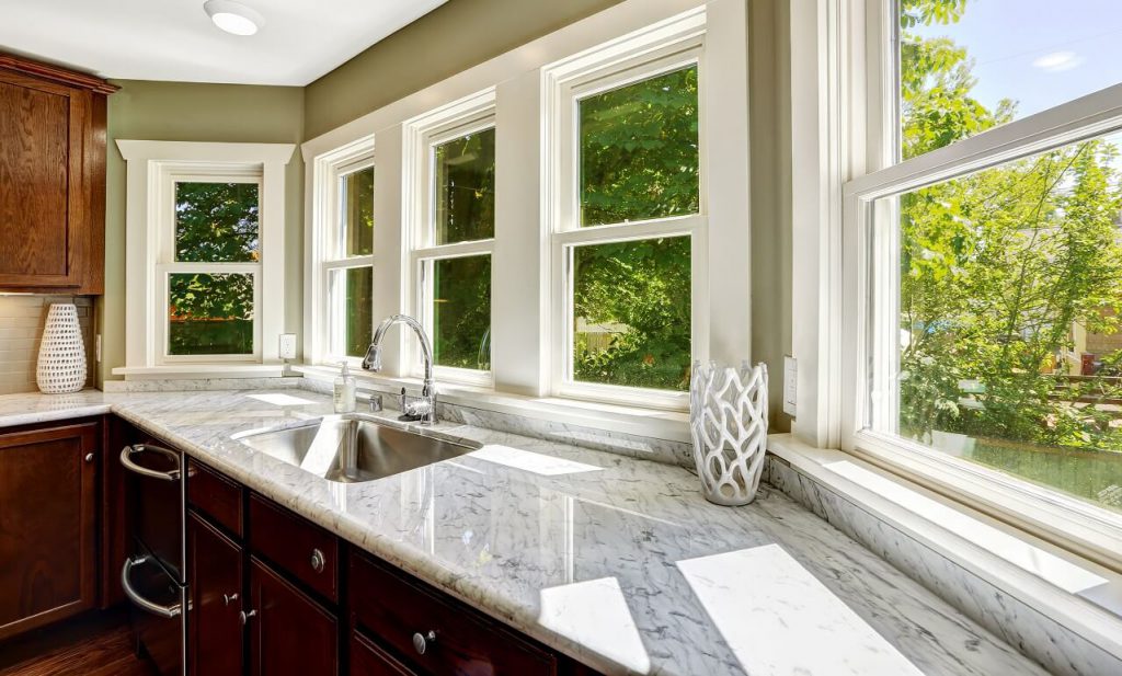 kitchen countertop in residential kitchen